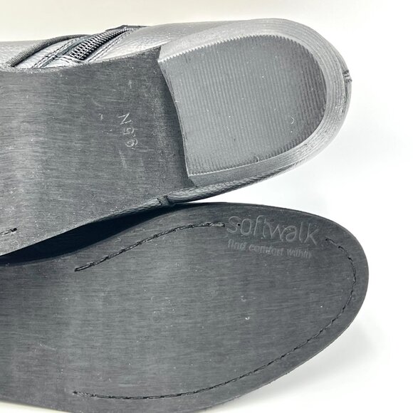 9.5N‎ 9.5 NARROW WIDTH Softwalk Womens Rocklin Black Leather Ankle Boots Shoes - Picture 11 of 14